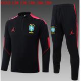Chándal Brasil 2026 (Black Half Zip) - NIÑOS